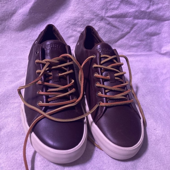 Sperry Top-sider Sts19818 Brown Strip Plushwave Ltt Leather Lace Up Men’s 10.5 - Picture 3 of 10